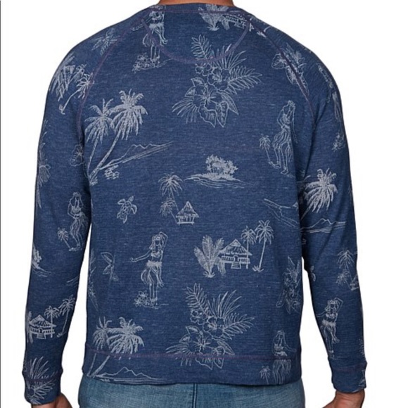 Tommy Bahama Hula Hut Dockside Blue Long Sleeve Crew - Picture 4 of 11